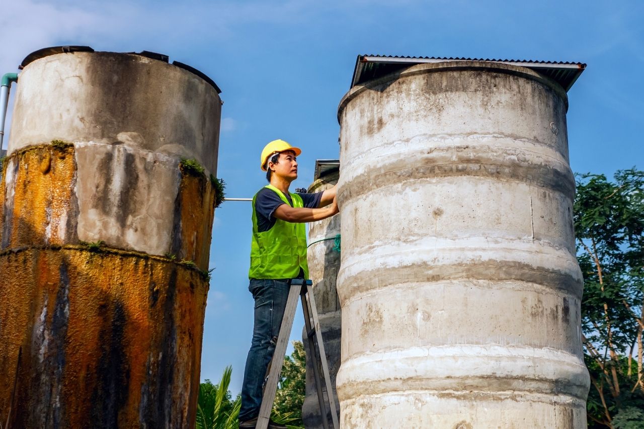 Water tank maintenance